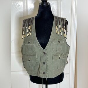 NWT DENIM & SUPPLY RALPH LAUREN Vintage VEST IN OLIVE SIZE Large​​​​​​​​​​​​